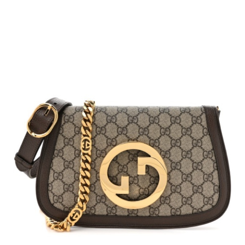 Gucci Brown and Gold Shoulder Bag with Monogram Pattern new without tags 🏷️ - Picture 9 of 15
